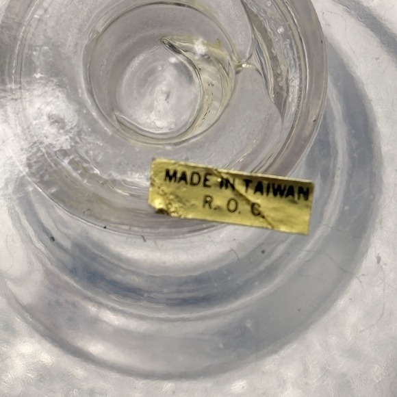 Vintage‎ 80s Pair Clear Glass Candle Holders Pair 4.5" Elegant Farmhouse Cottage - Picture 6 of 9